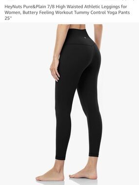HeyNuts Pure&Plain High-Waisted 7/8 Athletic Leggings - Black